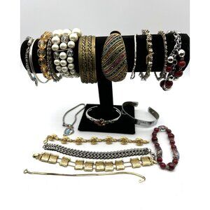 20 Pc Vintage Bracelet Boutique FREE Velvet Display-Bangles, Beads 80s 90s 2000s